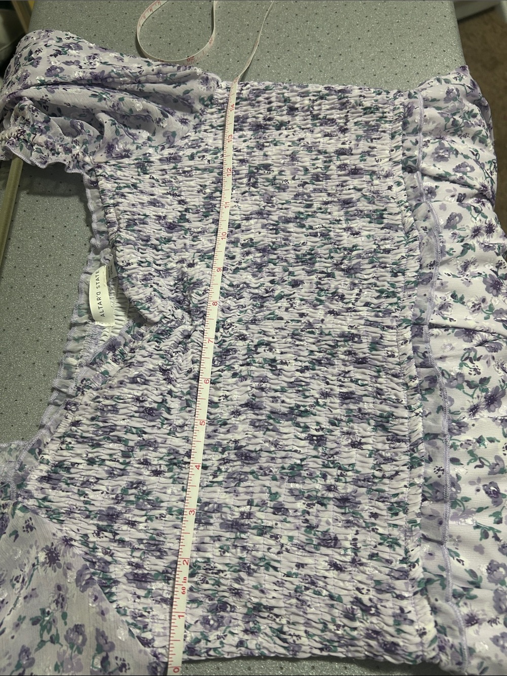 Altar’d State, Lavender Floral Smocked Dress, Size L - Picture 10 of 13